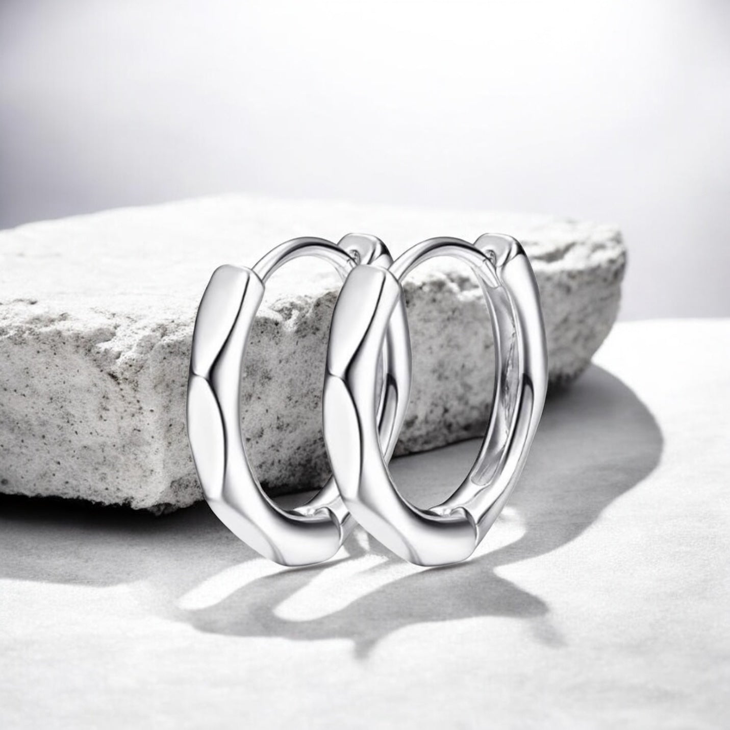Silver Wave Style Earrings