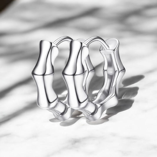 Silver Bone Effect Earrings